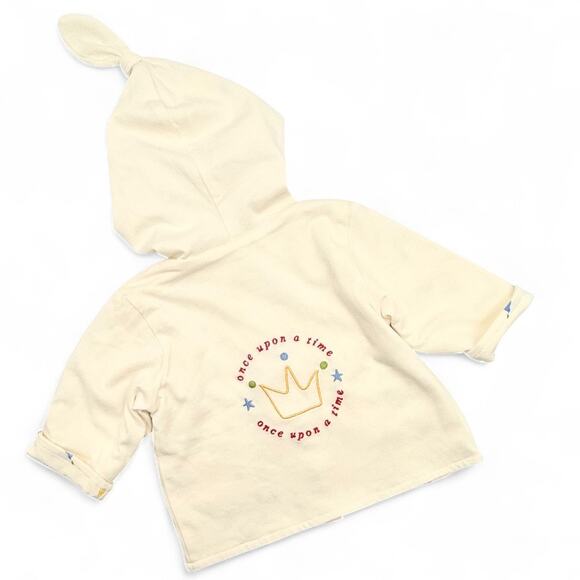 Nordstrom Baby Knotted Lined Hoodie Unisex Once Upon A Time Jacket Cream Newborn - Picture 2 of 8